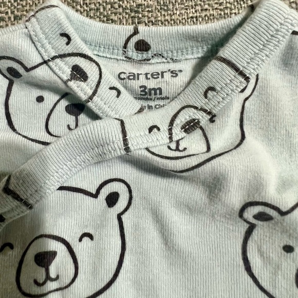 🆕WOT Carter’s 100% Cotton Long Sleeves Baby Bear Onesie, 3M 🐻 - Picture 2 of 3
